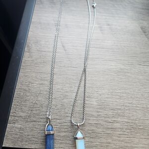 Elegant Silver and Blue Pendant Necklace